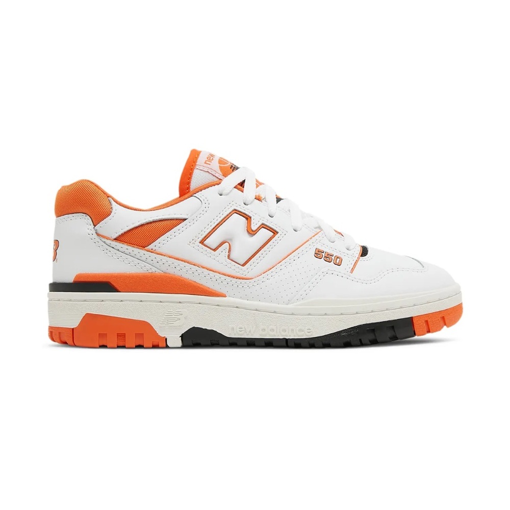 New Balance 550 White and Orange Shoes